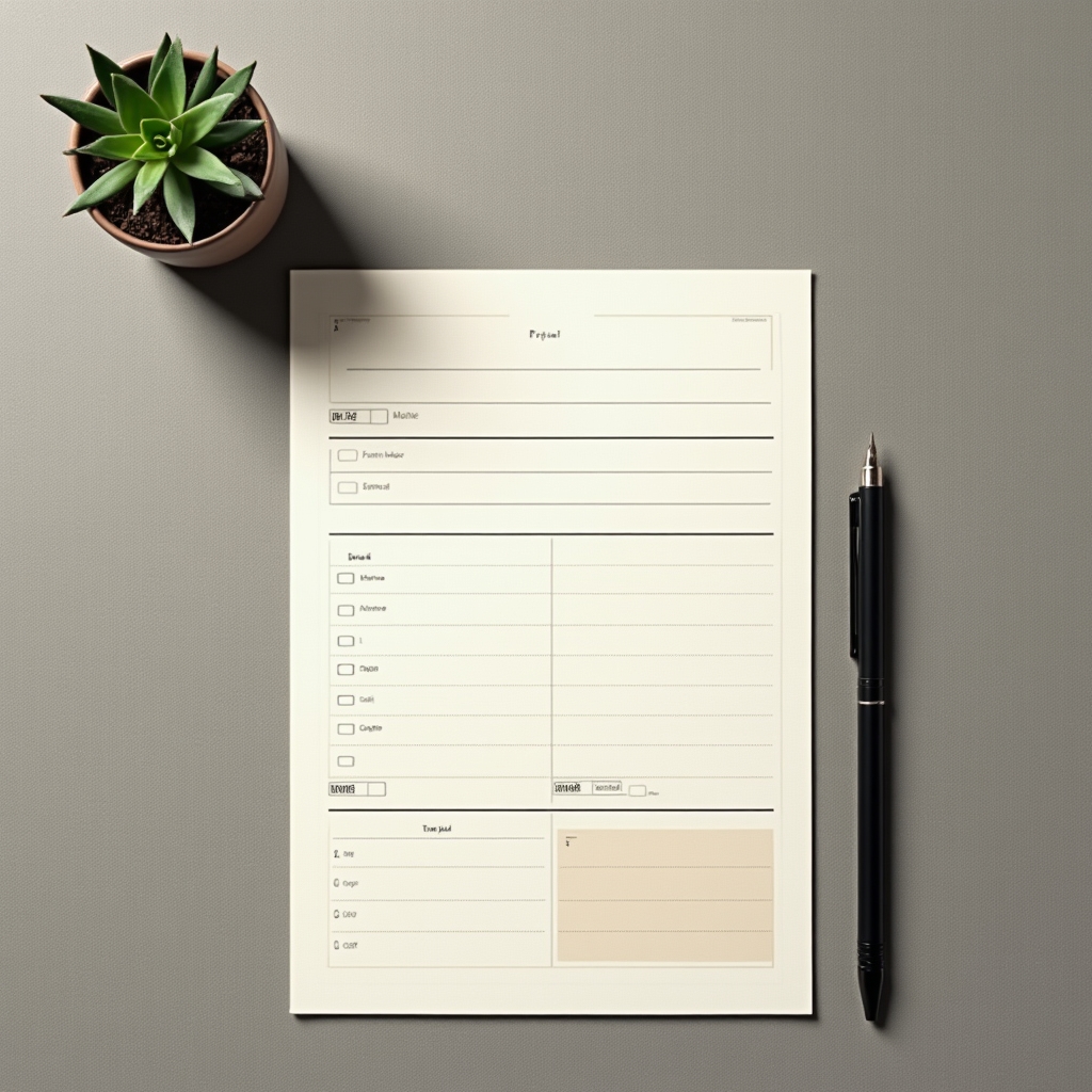 Modello semplice per la gestione progetto su blocco note
